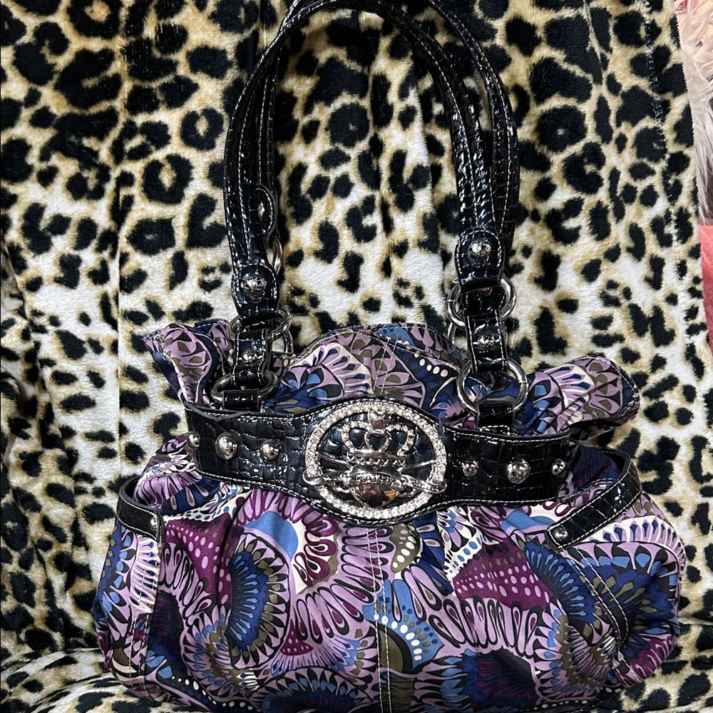 Stylish Black and Purple Women's Bag